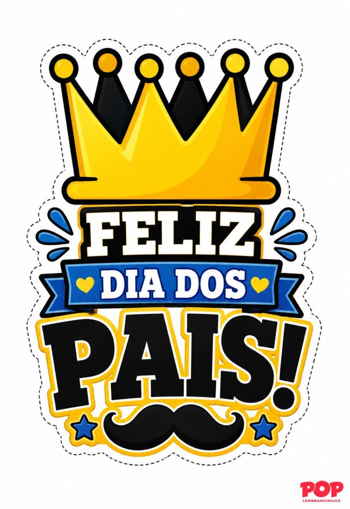 Molde Grande de Enfeite de Coroa para Dia dos Pais