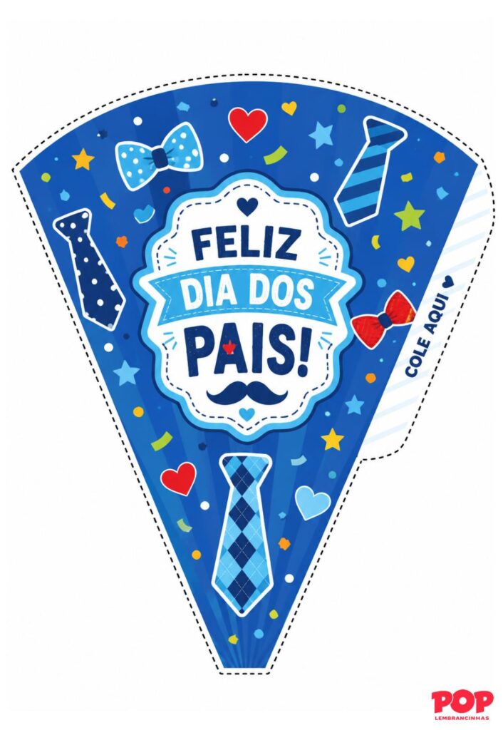 Molde de Cone para Dia dos Pais