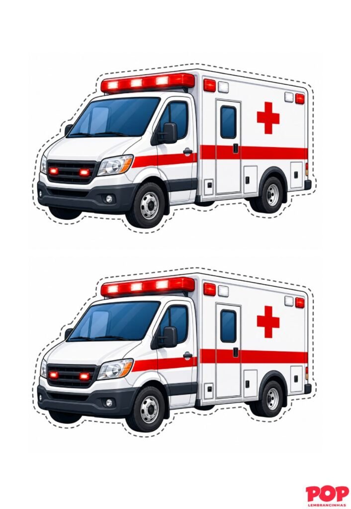 Molde de Ambulância para Imprimir