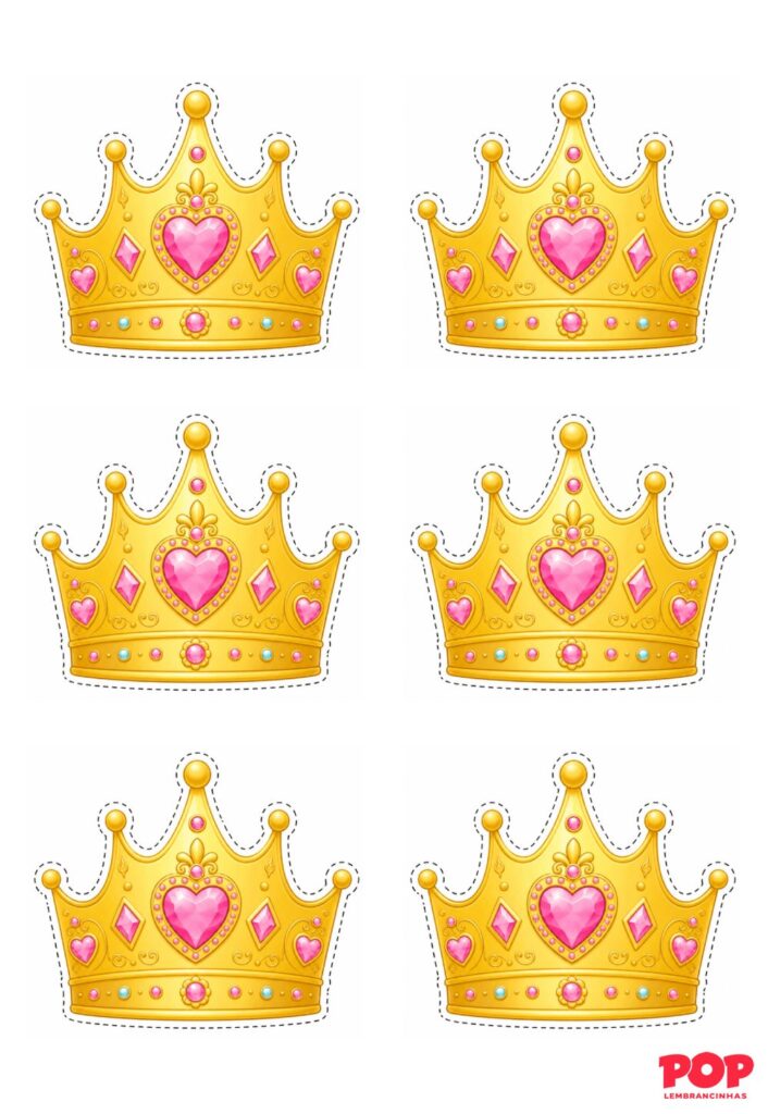 Moldes de Coroas de Princesa para Imprimir