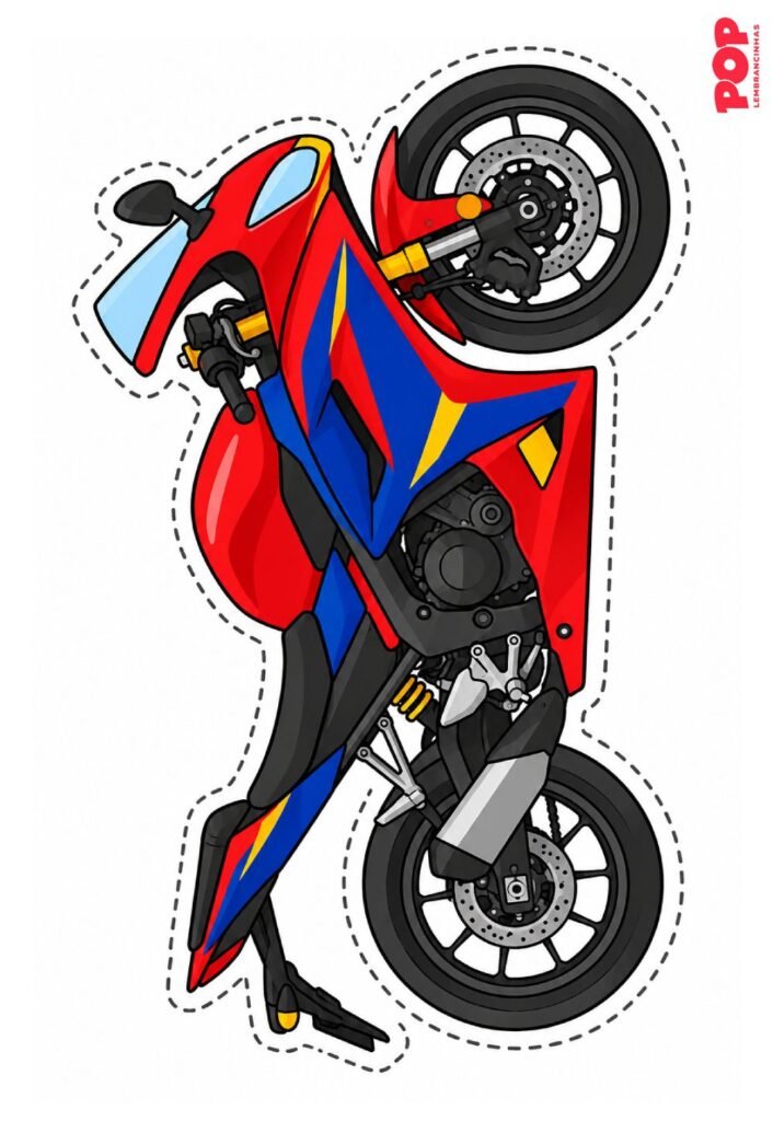 Molde de Moto Grande para Imprimir