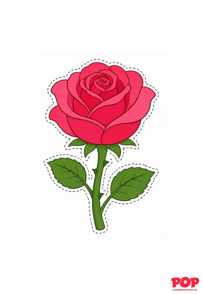 Molde de Rosa para Imprimir