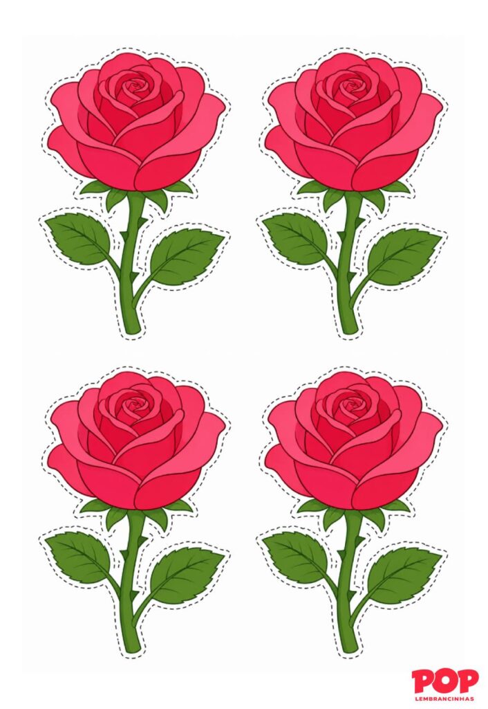 Moldes de Rosa para Imprimir