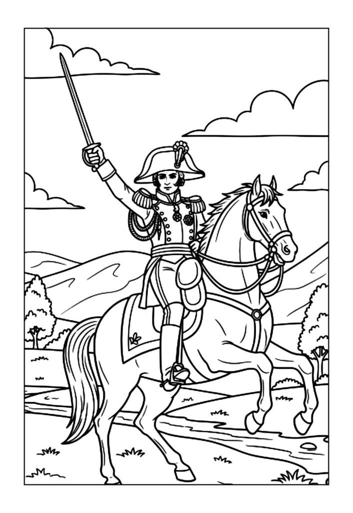 Desenho de 7 de Setembro para imprimir e pintar