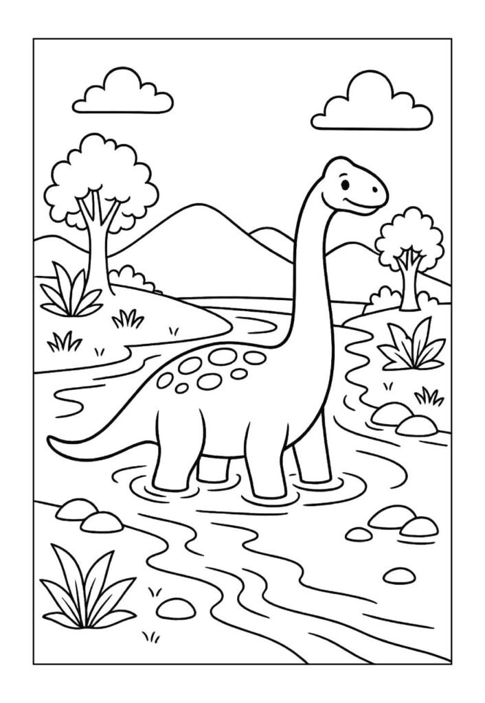 Desenhos de Branquiossauro para imprimir