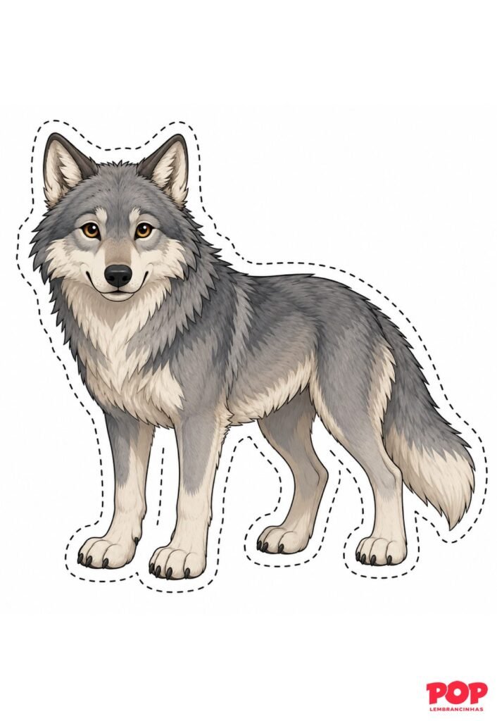 Molde de Lobo para Imprimir