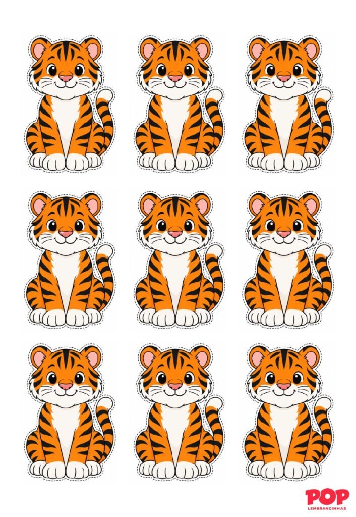 Moldes de Tigre para Imprimir Pequenos