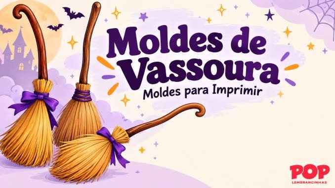 Moldes de Vassoura de Bruxa para Imprimir