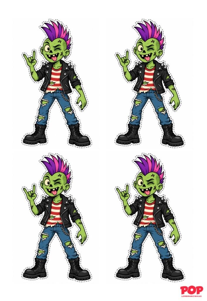 Moldes de Zumbis Punks
