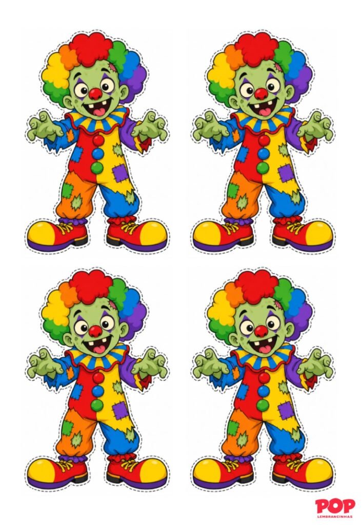 Moldes de Zumbi Palhaço para Imprimir
