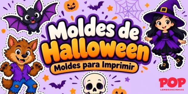 Moldes Coloridos de Halloween para Imprimir