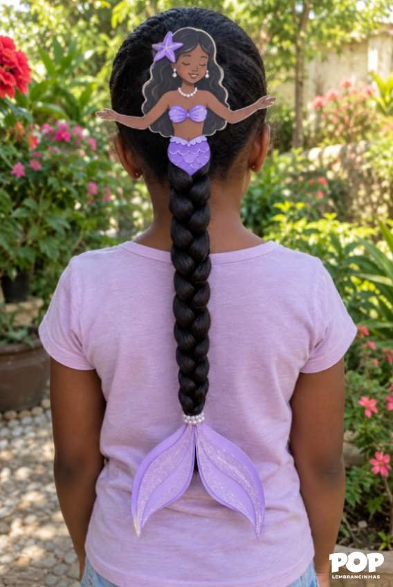 Cabelo Maluco para Menina de Sereia com Molde