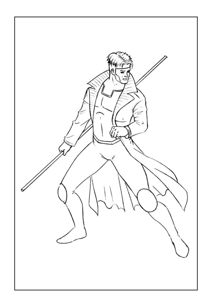 Desenho de Gambit para pintar