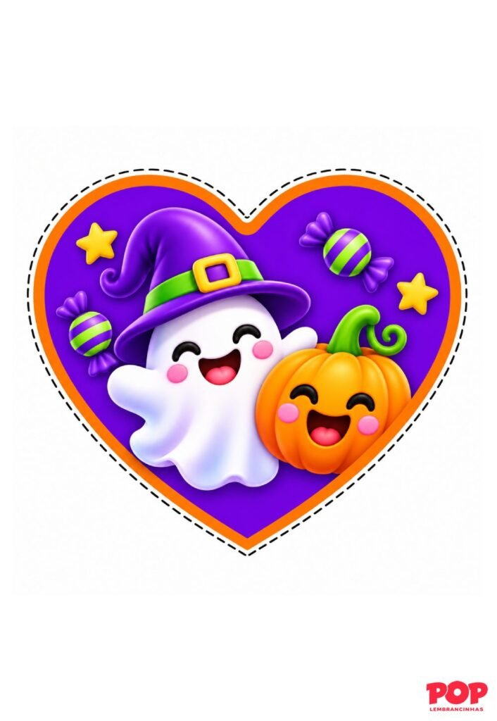 Coração de Halloween para imprimir