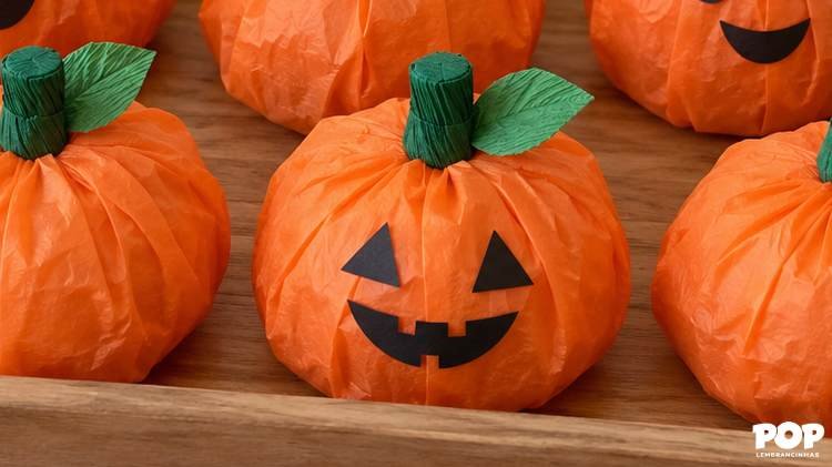 Saquinhos de Doces de Abóbora para Halloween