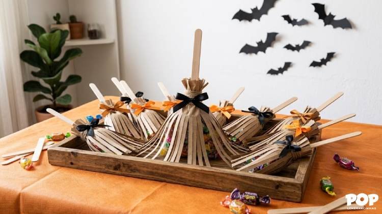 Lembrancinha de Vassoura de Bruxa para o Halloween
