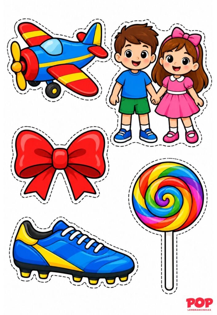 Moldes Coloridos para DIa das Crianças